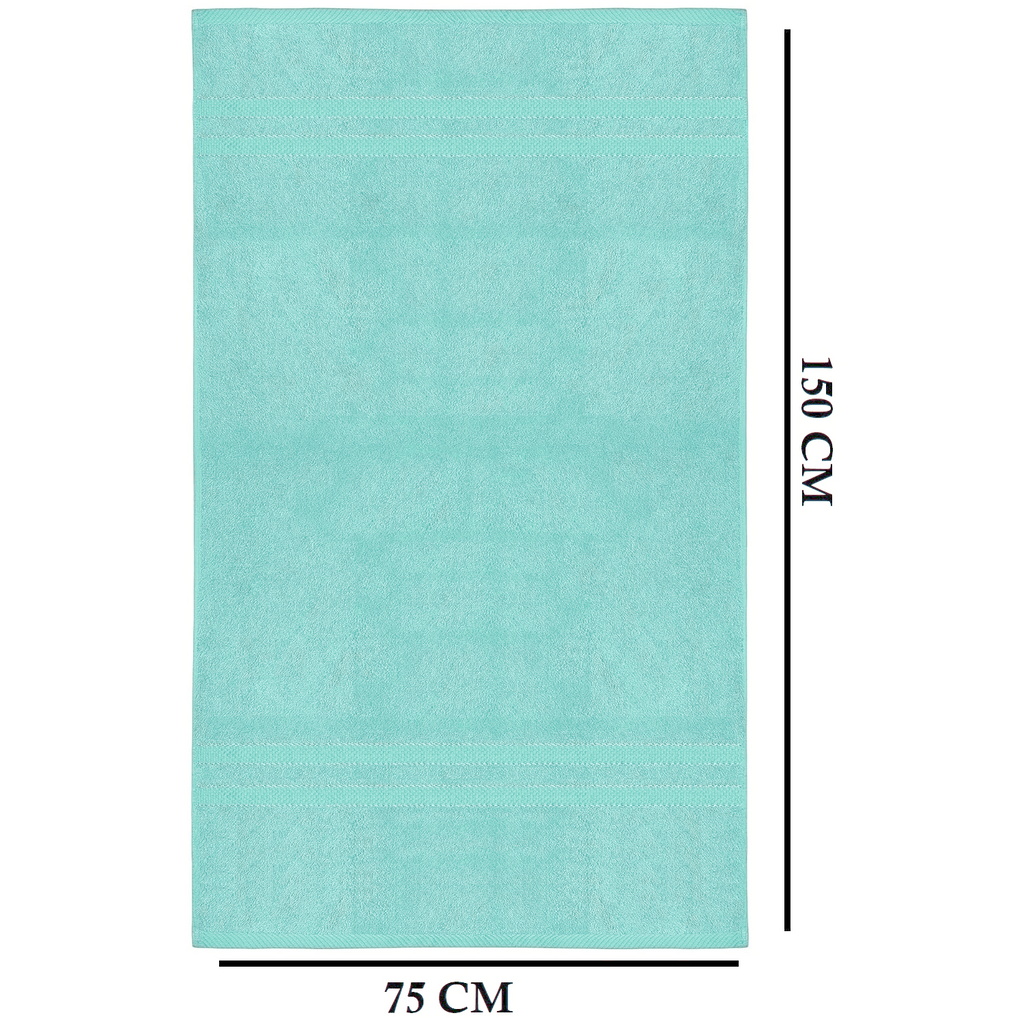 4-Piece Bath Towel Set with Quick Dry Cotton Terry Cloth and Decorative Border - Image 8