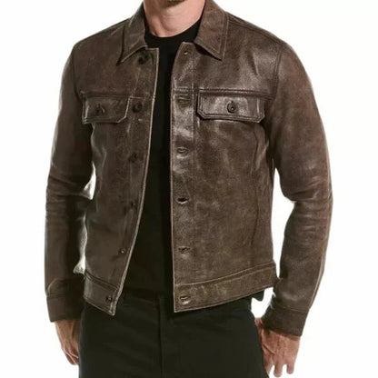 Men’s Brown Leather Saul Jacket