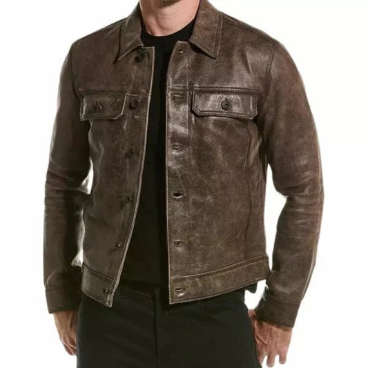Men’s Brown Leather Saul Jacket