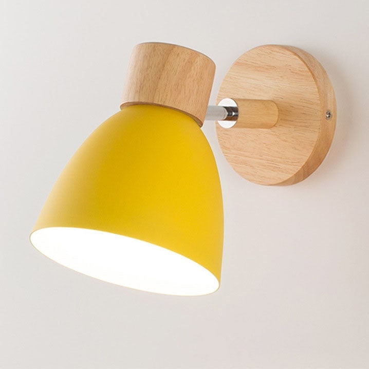 Adjustable Wall Sconce with Wooden Base and Swing Arm for Reading and Accent Lighting - Image 2