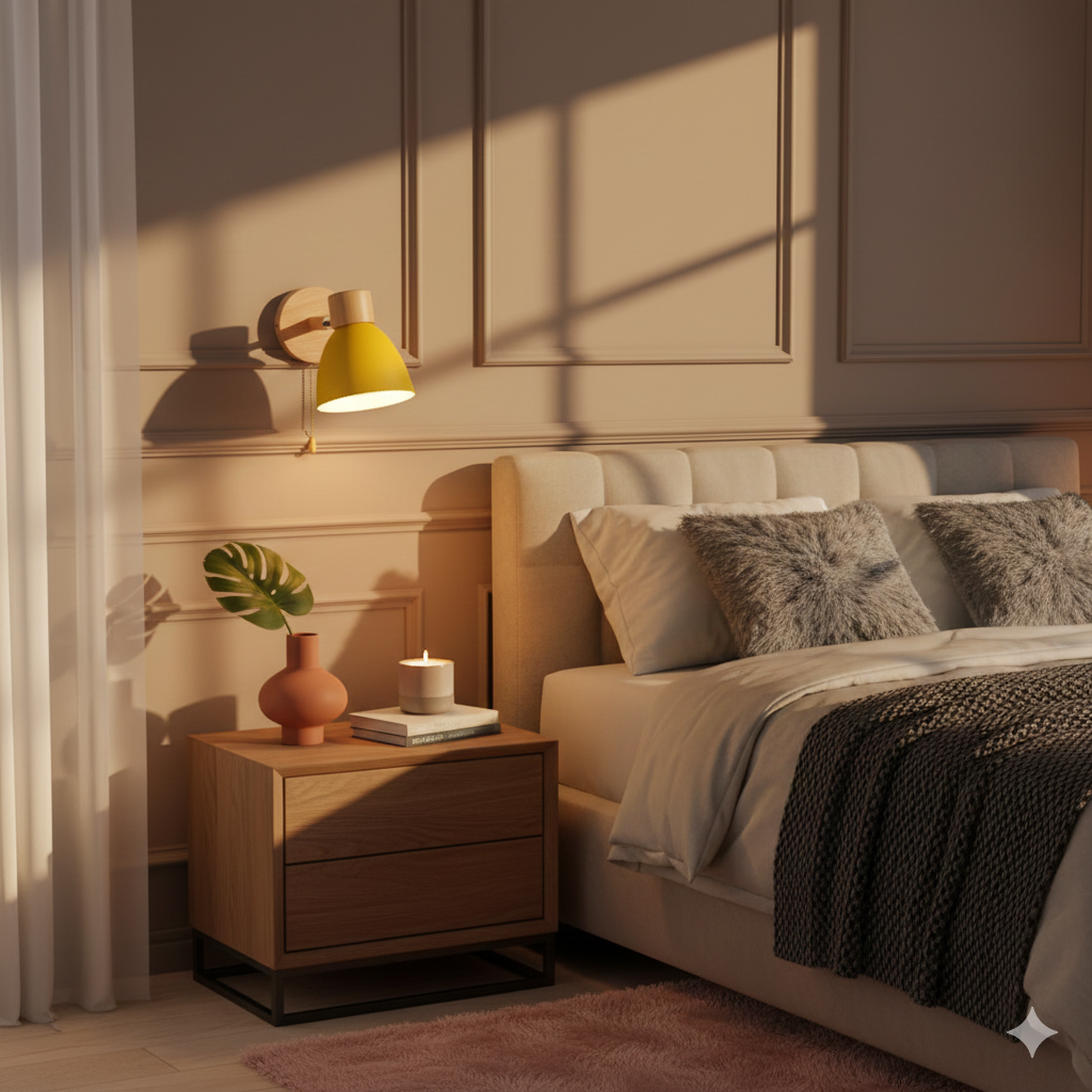Adjustable Wall Sconce with Wooden Base and Swing Arm for Reading and Accent Lighting - Image 22