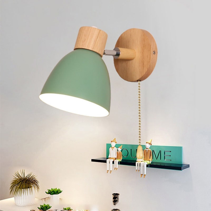 Adjustable Wall Sconce with Wooden Base and Swing Arm for Reading and Accent Lighting - Image 3