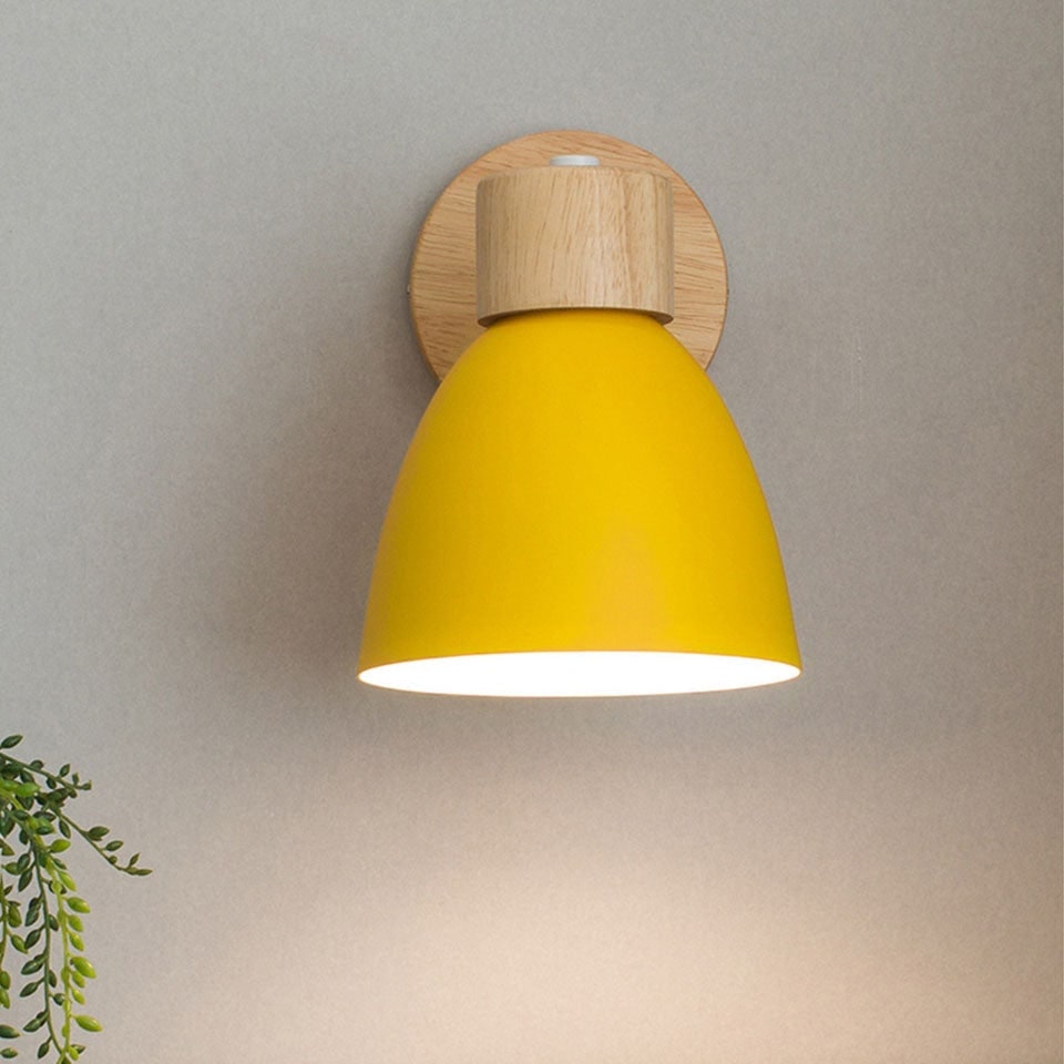 Adjustable Wall Sconce with Wooden Base and Swing Arm for Reading and Accent Lighting - Image 5