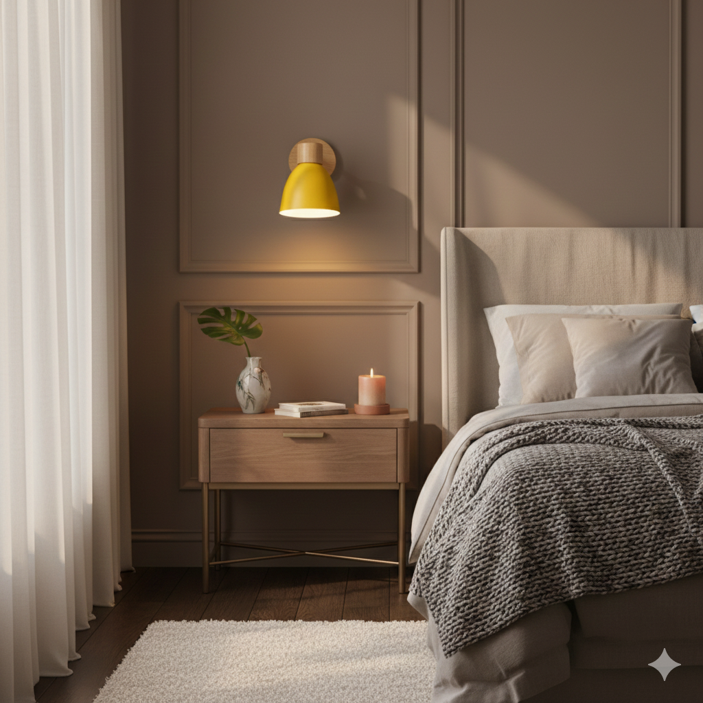 Adjustable Wall Sconce with Wooden Base and Swing Arm for Reading and Accent Lighting - Image 6