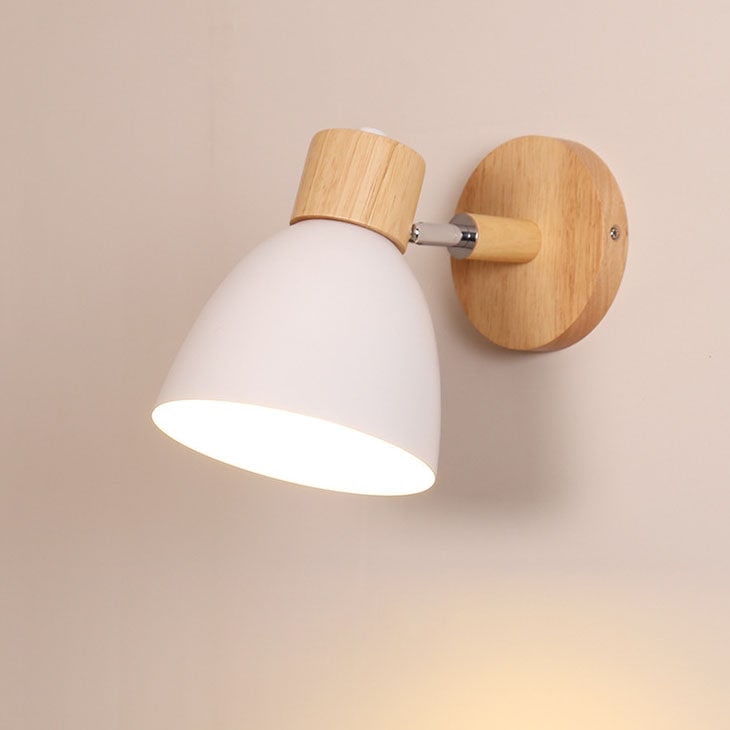 Adjustable Wall Sconce with Wooden Base and Swing Arm for Reading and Accent Lighting - Image 7