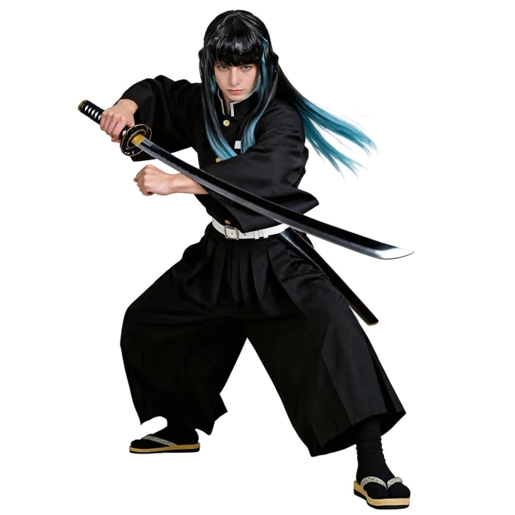 Anime Cosplay Costume with High Collar Wide Sleeves Long and Belt for Halloween - Image 6