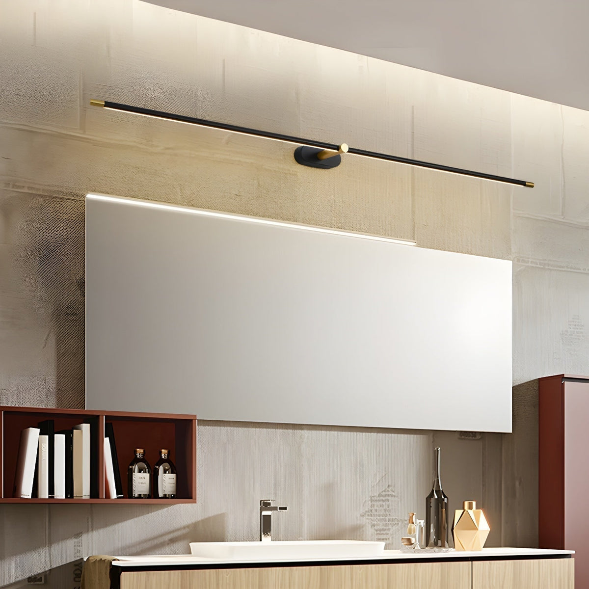 Bathroom Vanity Light Fixtures with LED Mirror Lighting and Slim Linear Design - Image 2