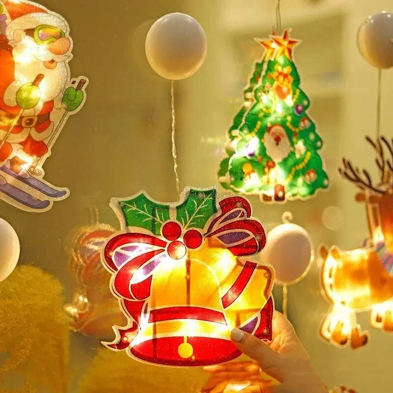 Battery Operated LED Christmas Window Lights with Suction Cup Mount for Indoor Holiday Decorations - Image 2