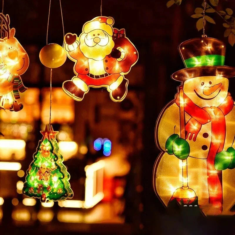 Battery Operated LED Christmas Window Lights with Suction Cup Mount for Indoor Holiday Decorations - Image 3