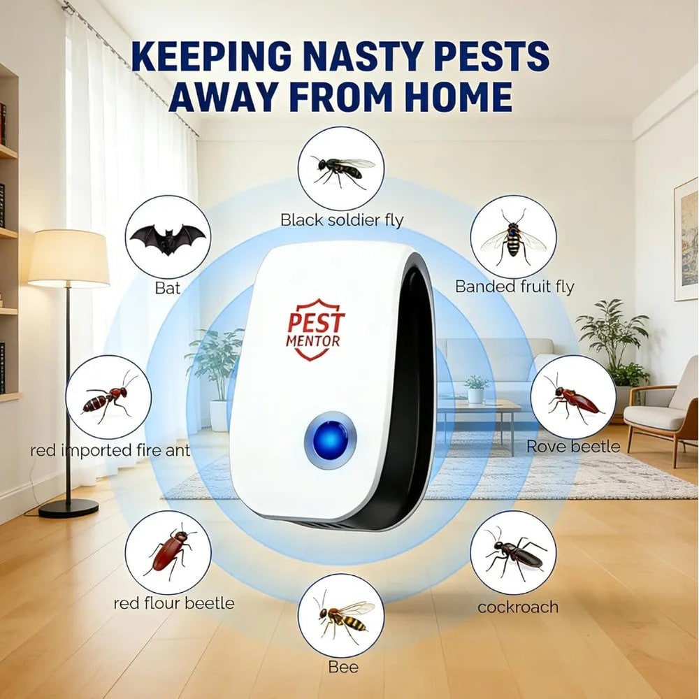 Bed Bug Pest Control Ultrasonic Repeller with Electronic Insect and Rodent Deterrent Plug-In Device - Image 1