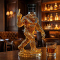 Bigfoot Whiskey Decanter with Novelty Glass Bottle and Black Stopper Cap - Image 1