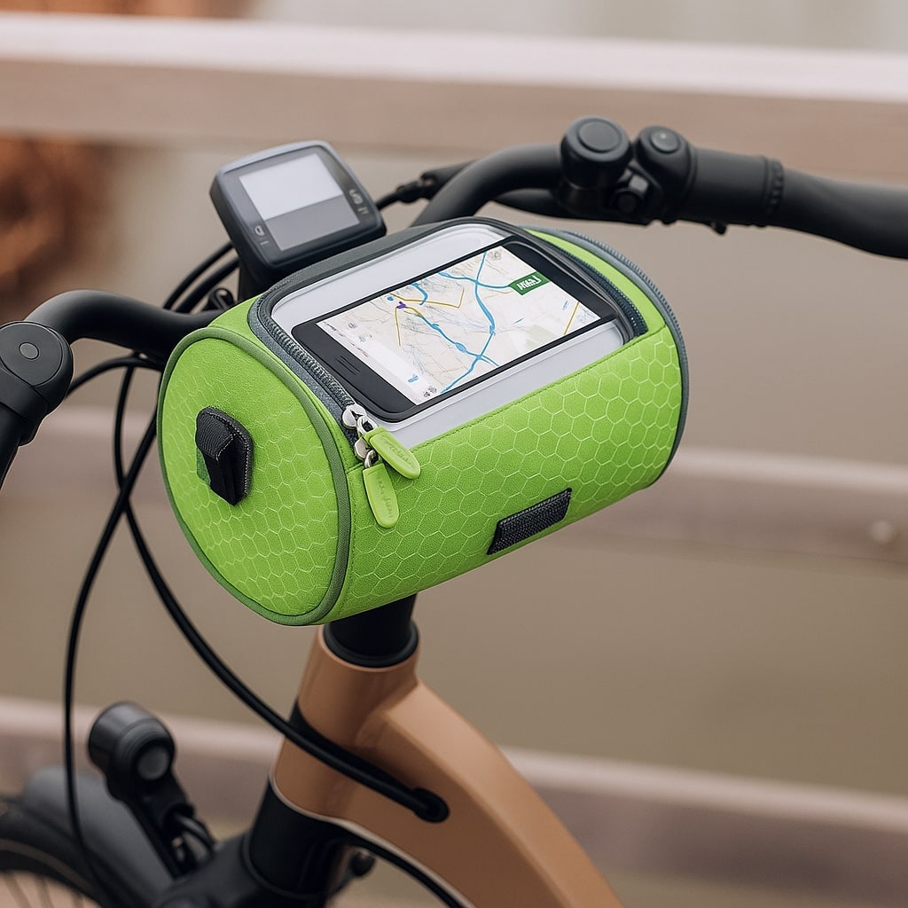 Bike Handlebar Bag with Touchscreen Phone Pocket and Detachable Shoulder Strap - Image 17