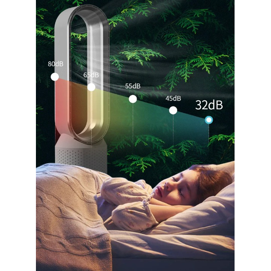 Bladeless Tower Fan with Oscillation and Air Purifier UV Ionizer Digital Display - Image 13