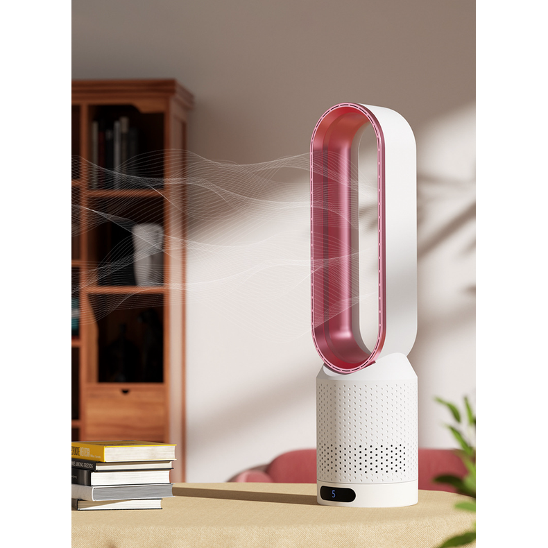 Bladeless Tower Fan with Oscillation and Air Purifier UV Ionizer Digital Display - Image 3