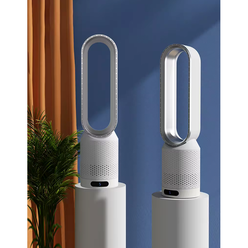 Bladeless Tower Fan with Oscillation and Air Purifier UV Ionizer Digital Display - Image 4