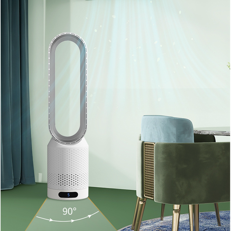 Bladeless Tower Fan with Oscillation and Air Purifier UV Ionizer Digital Display - Image 5