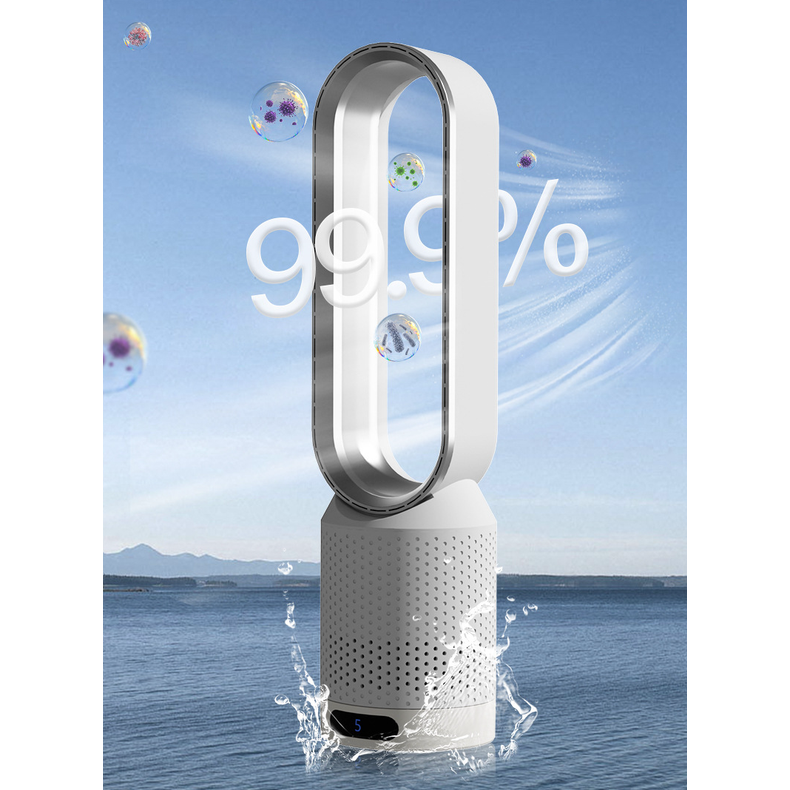 Bladeless Tower Fan with Oscillation and Air Purifier UV Ionizer Digital Display - Image 7