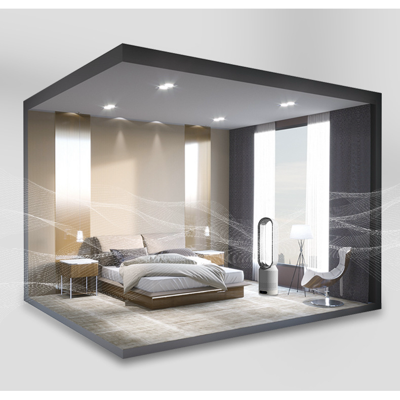 Bladeless Tower Fan with Oscillation and Air Purifier UV Ionizer Digital Display - Image 8