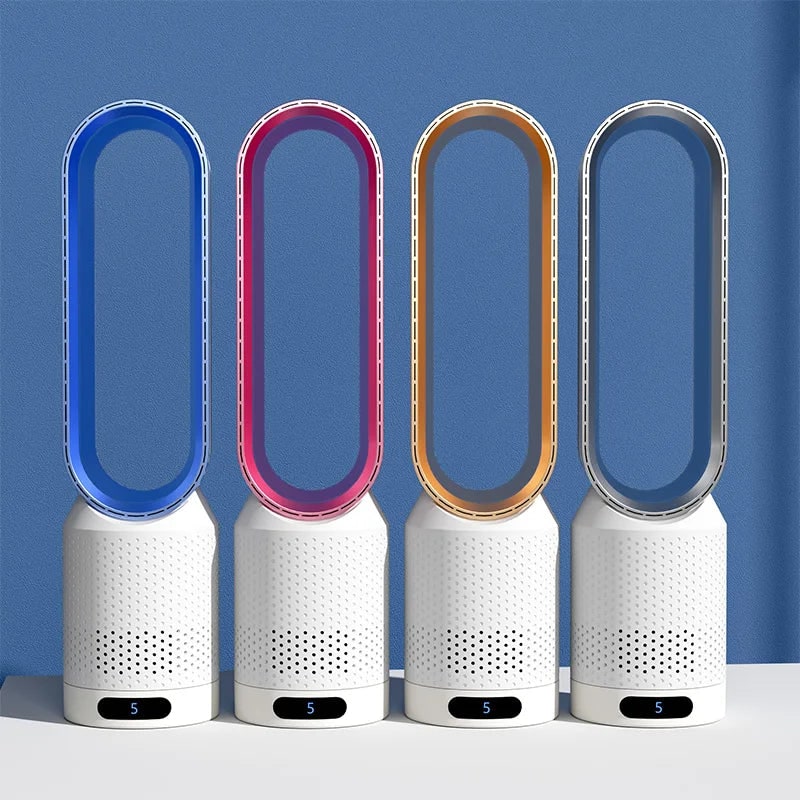 Bladeless Tower Fan with Oscillation and Air Purifier UV Ionizer Digital Display - Image 9
