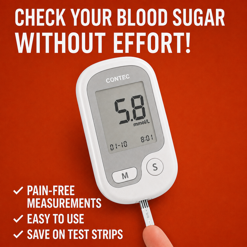 Blood Sugar Monitoring System with Portable Glucose Meter and Digital Lcd Display - Image 2
