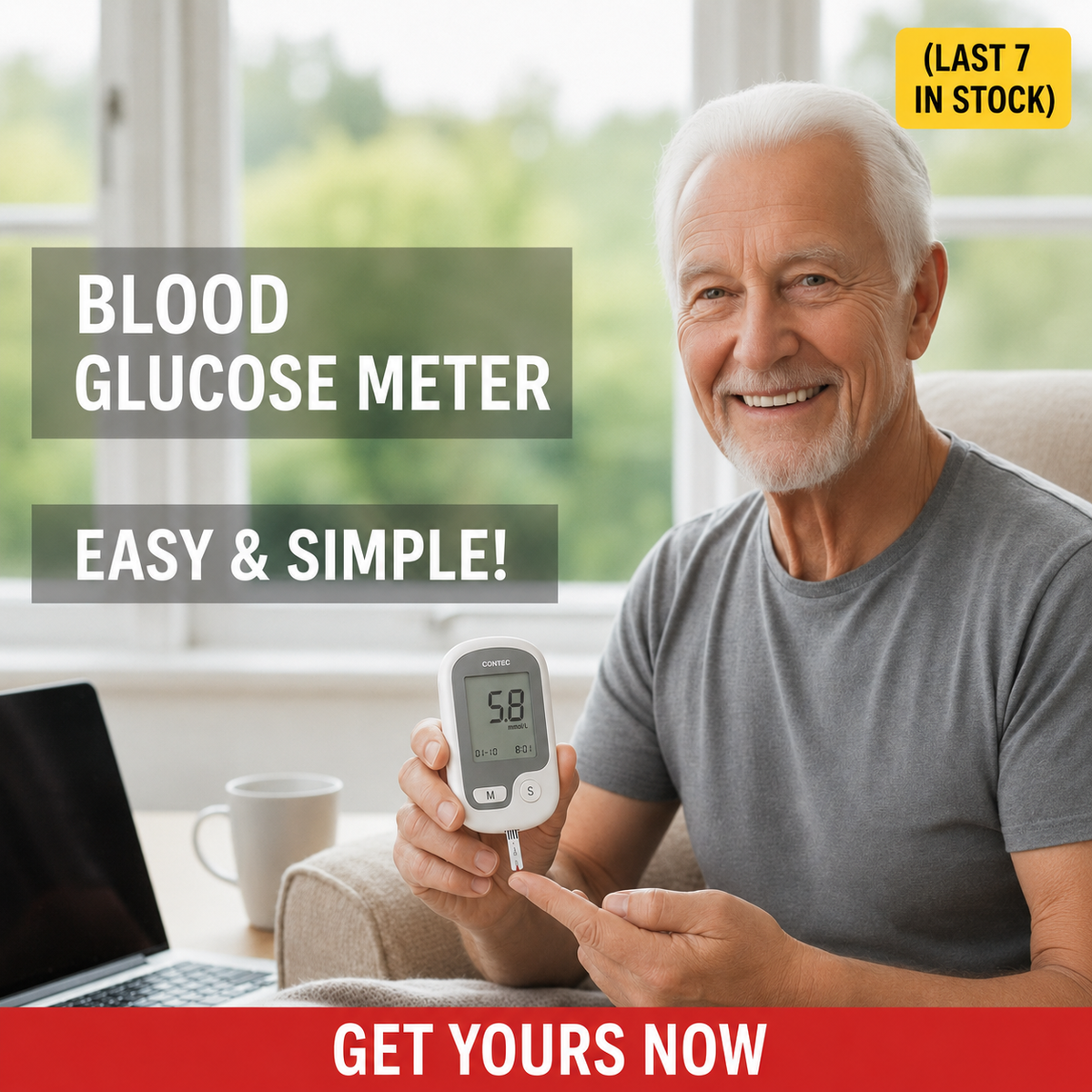 Blood Sugar Monitoring System with Portable Glucose Meter and Digital Lcd Display - Image 5