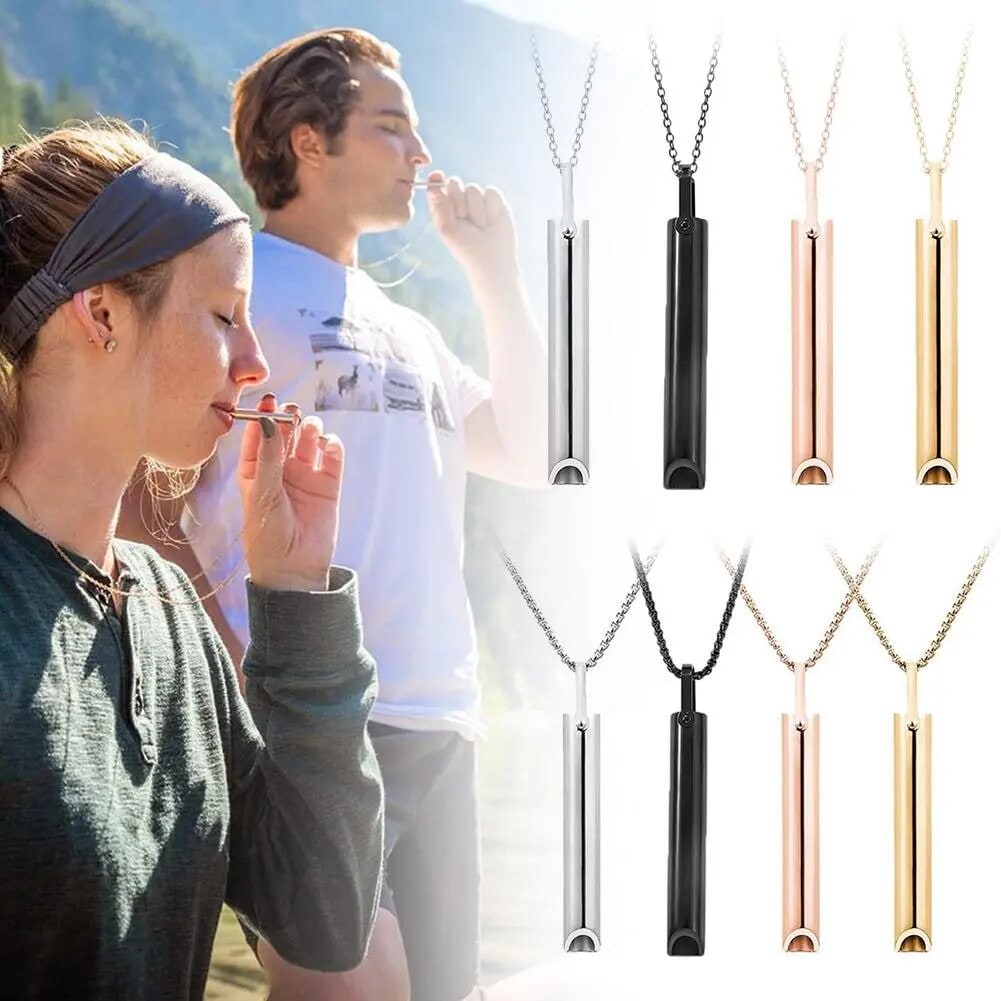Breathing Necklace for Stress Relief and Anxiety with Mindful Inhalation Pendant - Image 1