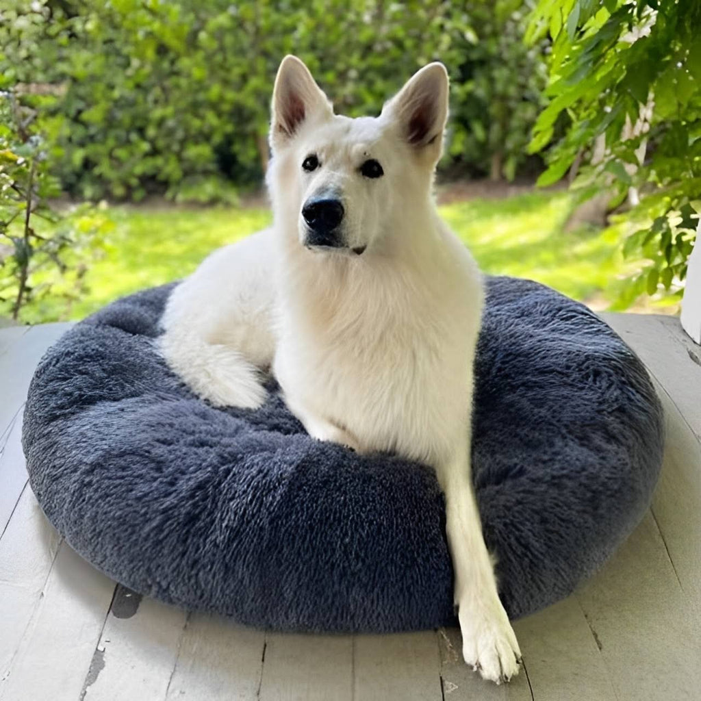 Calming Donut Dog Bed with Plush Raised Rim and Sunken Center Cushion - Image 12