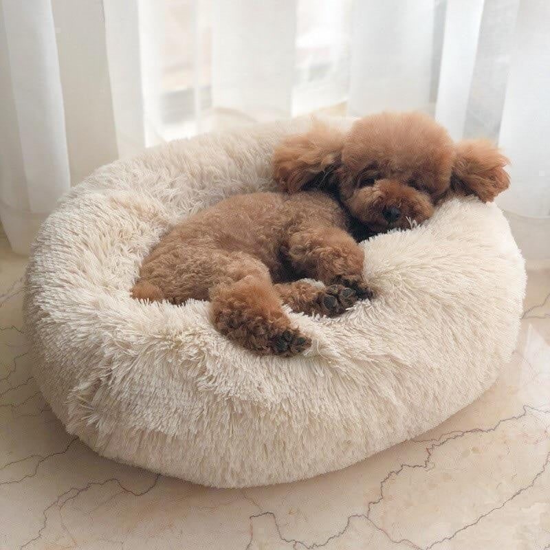 Calming Donut Dog Bed with Plush Raised Rim and Sunken Center Cushion - Image 4