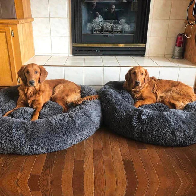 Calming Donut Dog Bed with Plush Raised Rim and Sunken Center Cushion - Image 5