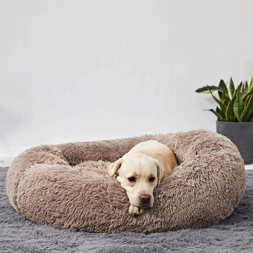 Calming Donut Dog Bed with Plush Raised Rim and Sunken Center Cushion - Image 9
