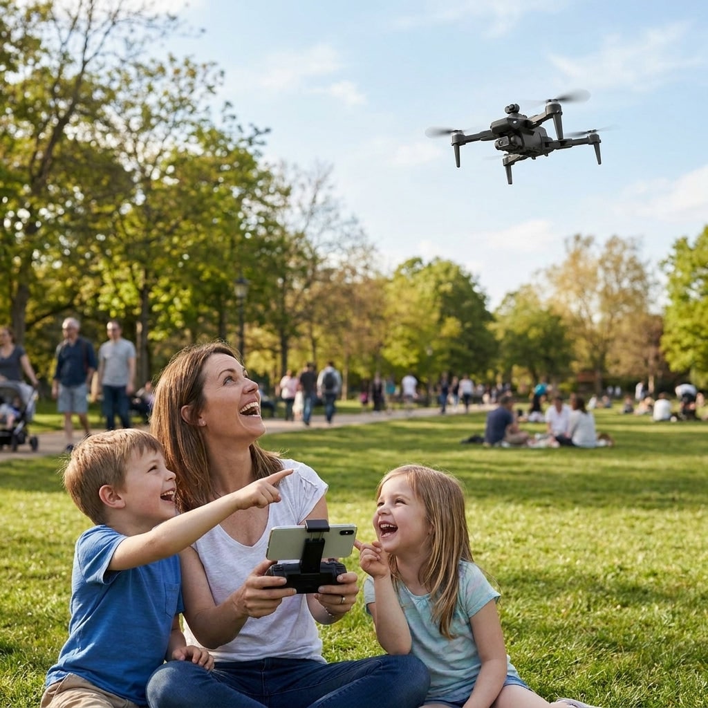 Camera Drone Quadcopter with 3-Axis Gimbal GPS and Foldable Portable Design - Image 2