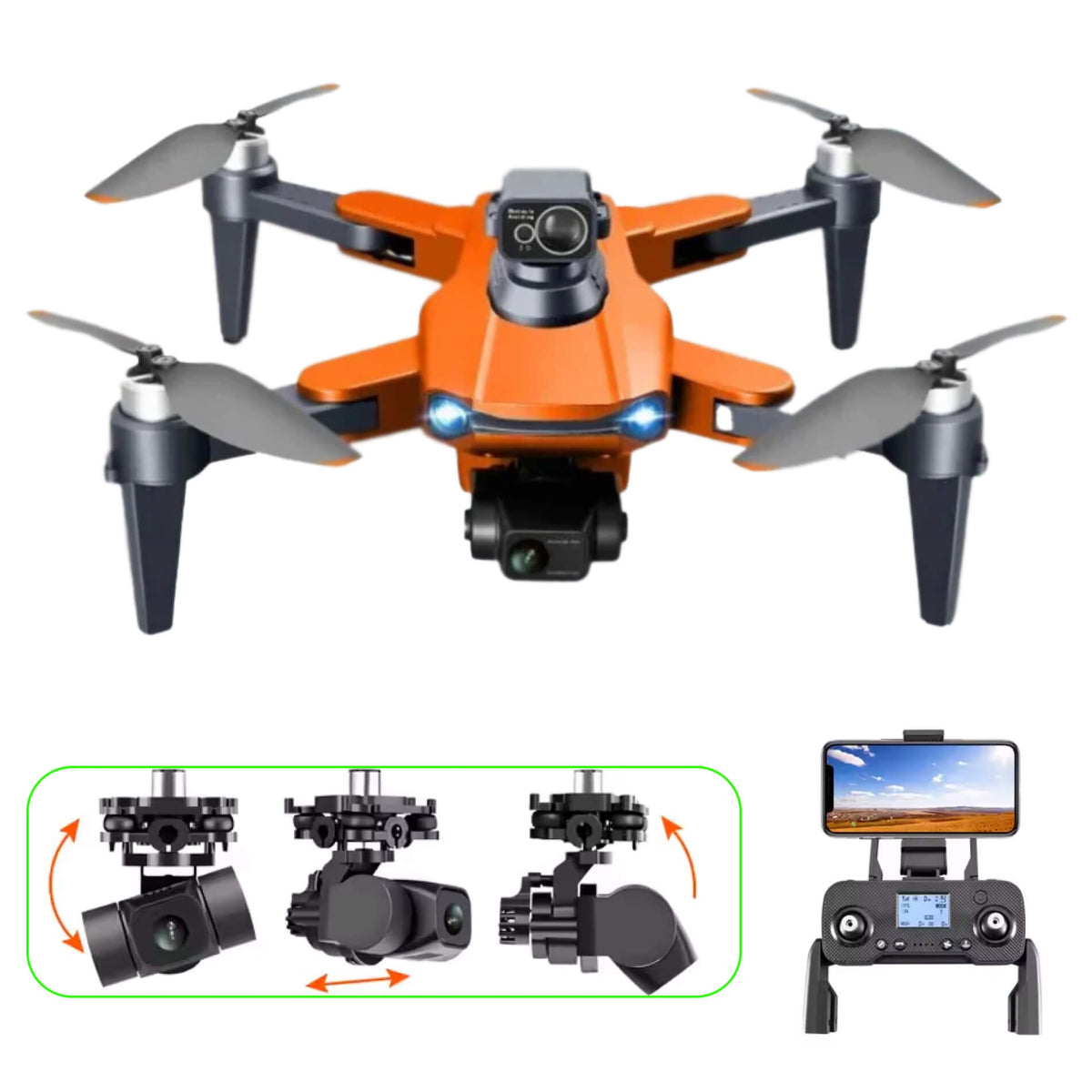 Camera Drone with GPS and 3-Axis Gimbal Foldable Quadcopter with Brushless Motor - Image 1
