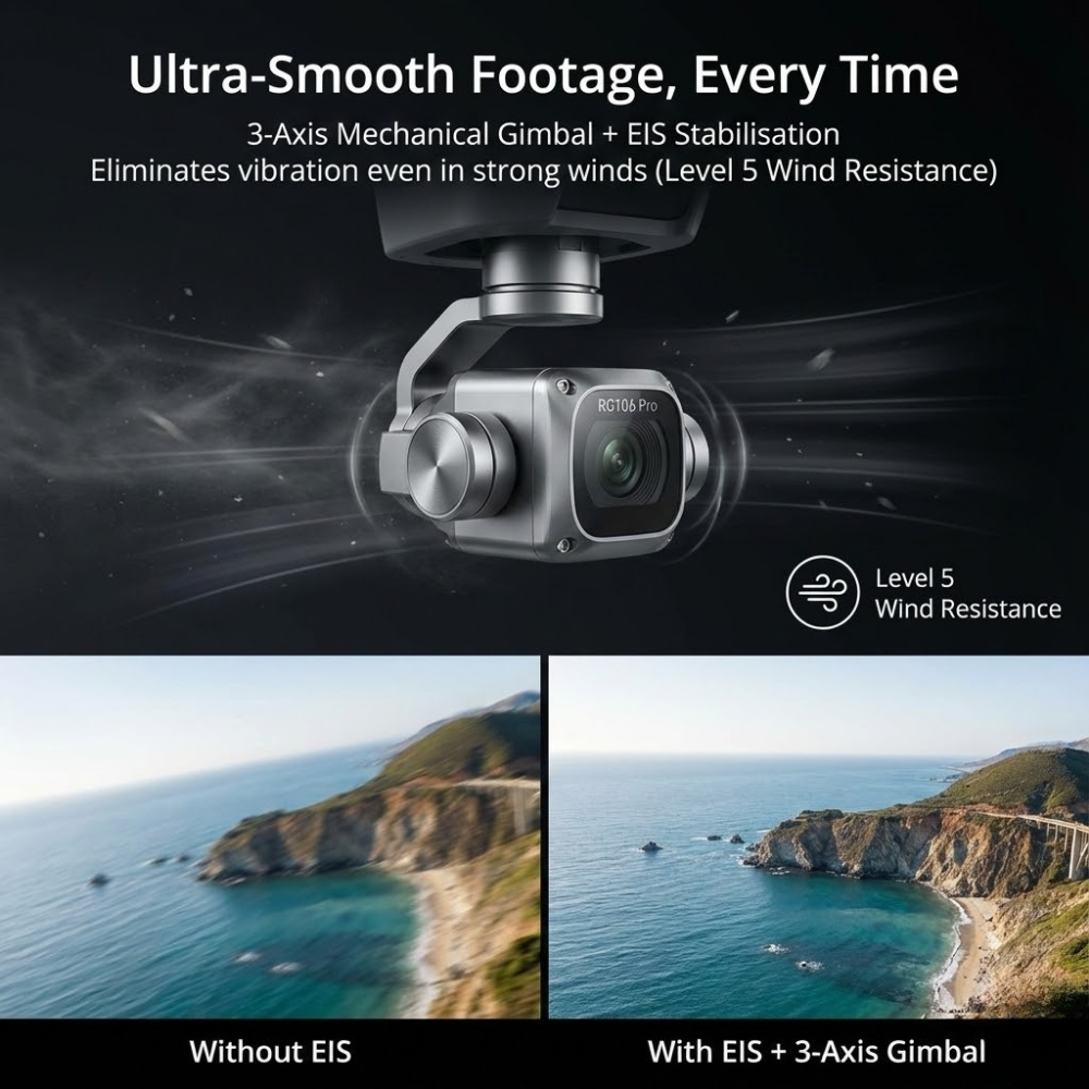 Camera Drone with GPS and 3-Axis Gimbal Foldable Quadcopter with Brushless Motor - Image 3