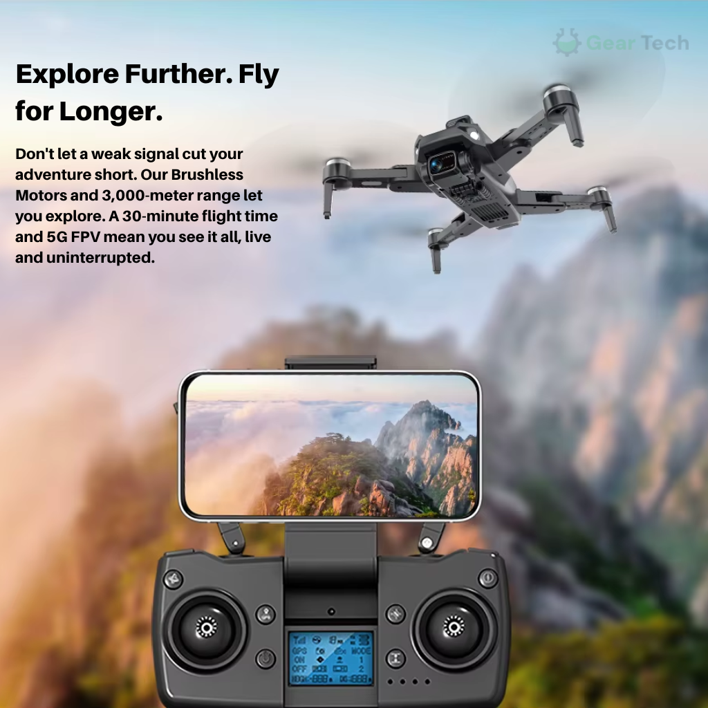 Camera Drone with GPS and 3-Axis Gimbal Foldable Quadcopter with Brushless Motor - Image 9