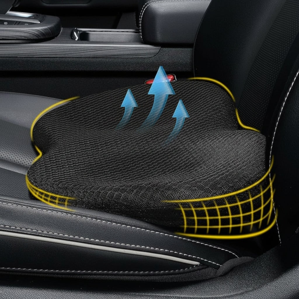 Car Seat Cushion with Memory Foam Booster and Contoured Ergonomic Support - Image 1