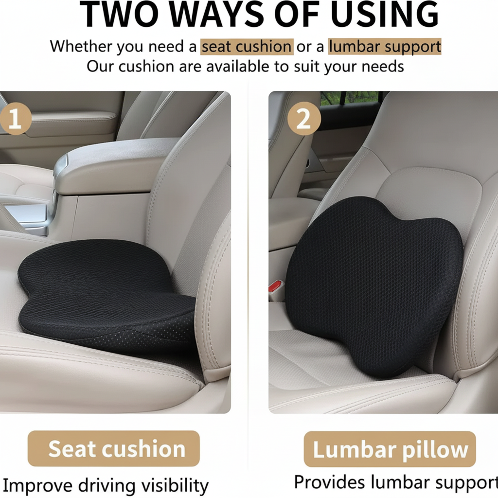 Car Seat Cushion with Memory Foam Booster and Contoured Ergonomic Support - Image 5