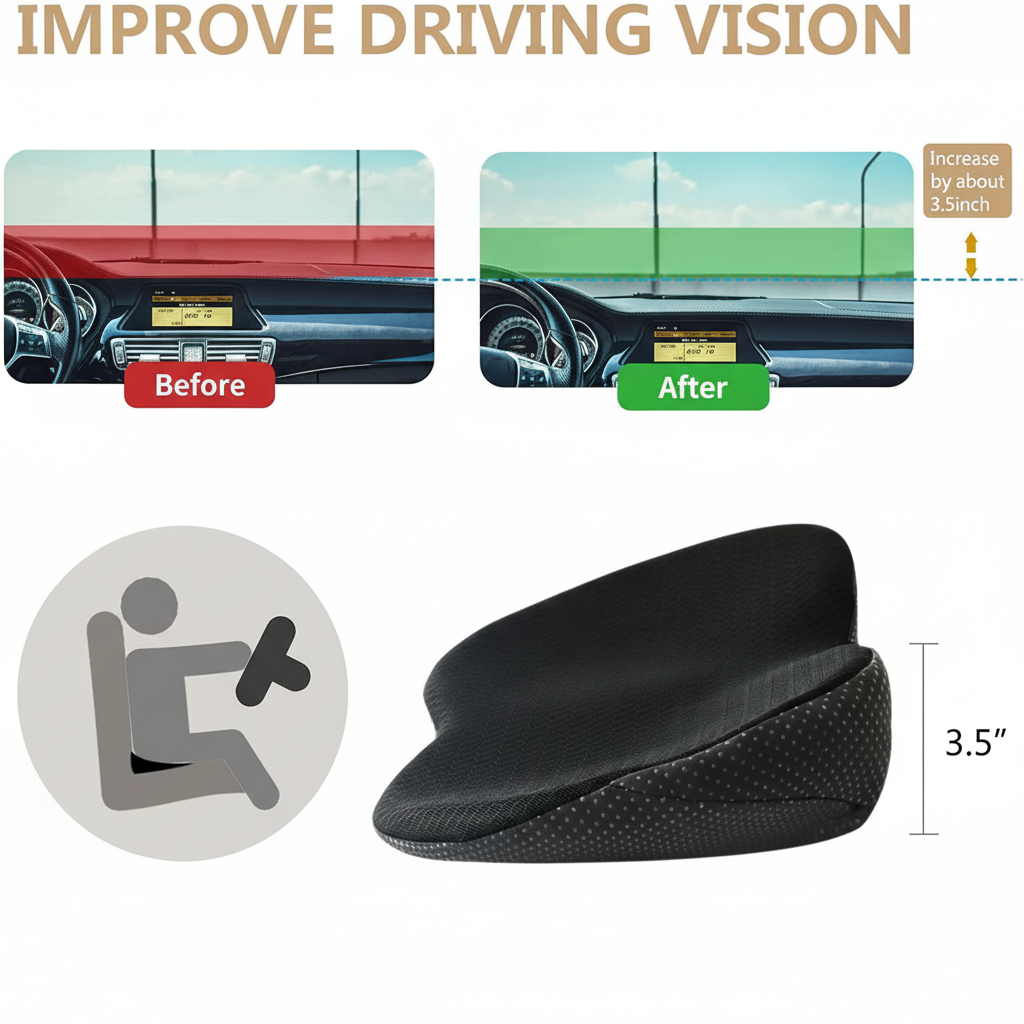 Car Seat Cushion with Memory Foam Booster and Contoured Ergonomic Support - Image 6