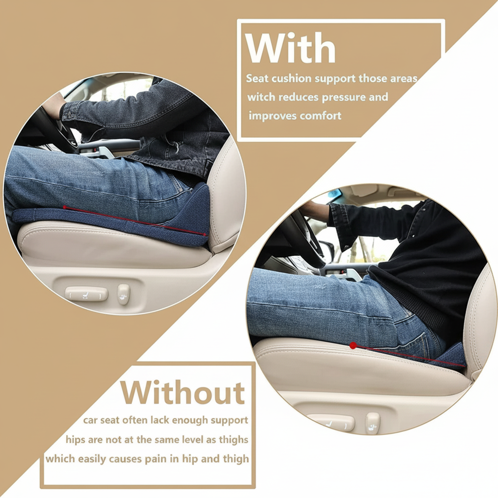 Car Seat Cushion with Memory Foam Booster and Contoured Ergonomic Support - Image 8