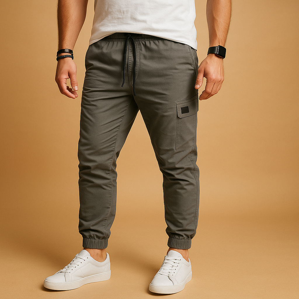 Men’s cargo pants with multiple side pockets, designed for casual wear, outdoor activities, and everyday comfort.