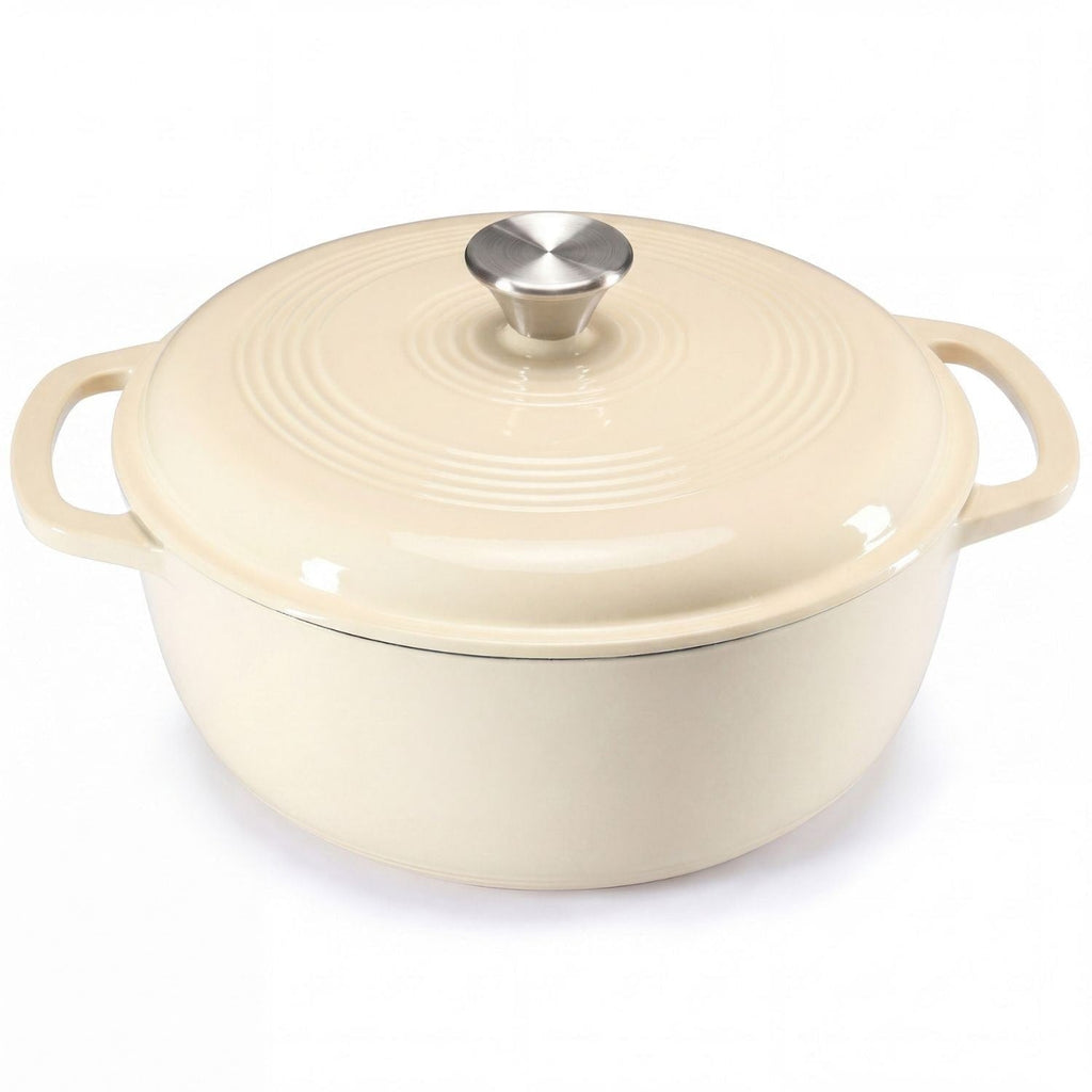 Cast Iron Dutch Oven Pot with Lid for Bread Baking and Braising 6 Quart Enameled - Image 5