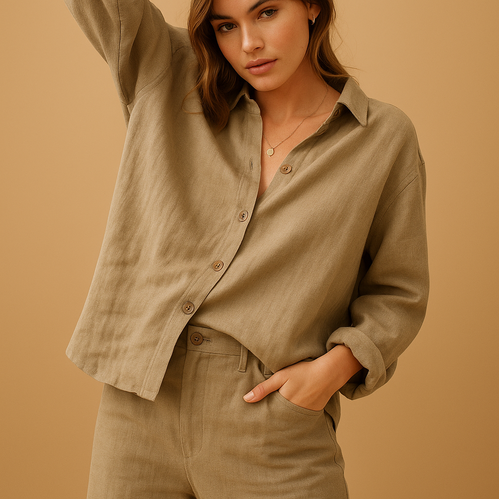 Women's casual cotton blouse with a feminine tailored fit, available in multiple colors for everyday and semi-formal outfits.