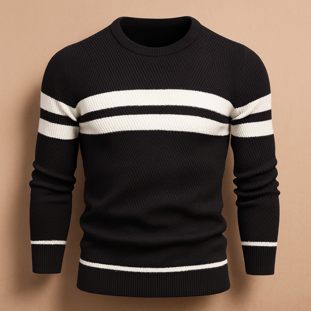 Men’s casual round-neck sweater with a warm, comfortable fit, ideal for everyday wear during autumn and winter.