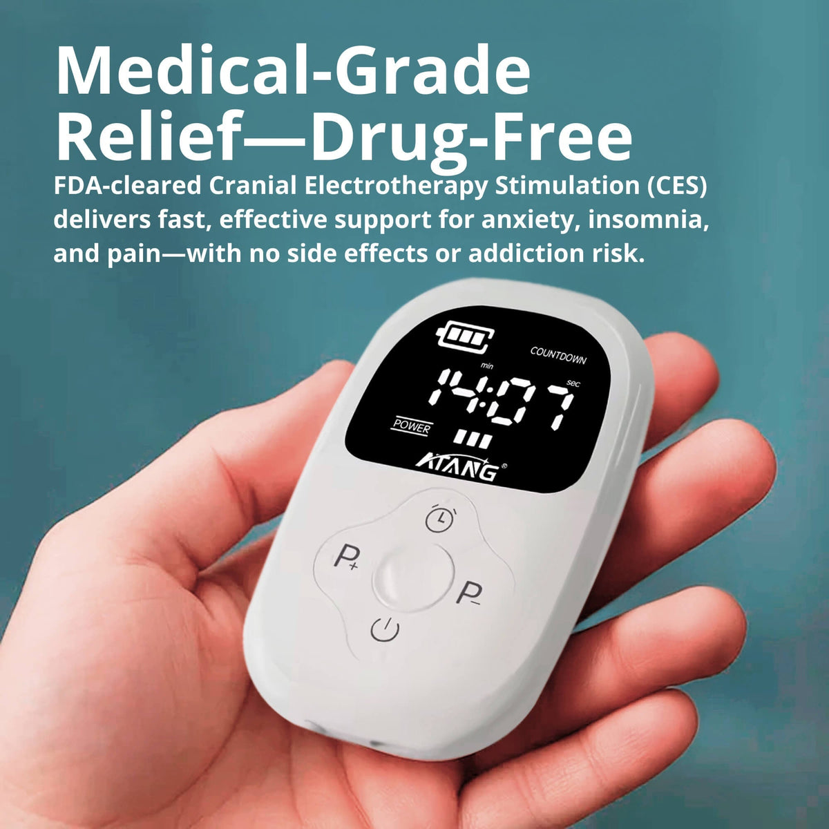 Ces Cranial Electrotherapy Stimulation Device with Earlobe Clips Handheld - Image 2