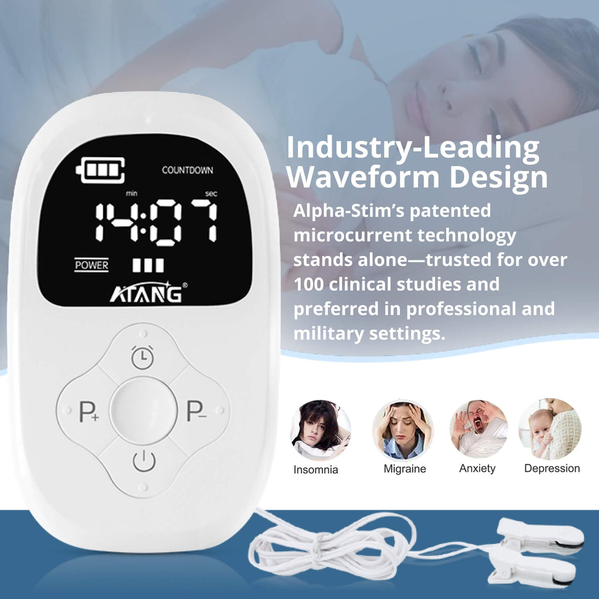 Ces Cranial Electrotherapy Stimulation Device with Earlobe Clips Handheld - Image 3