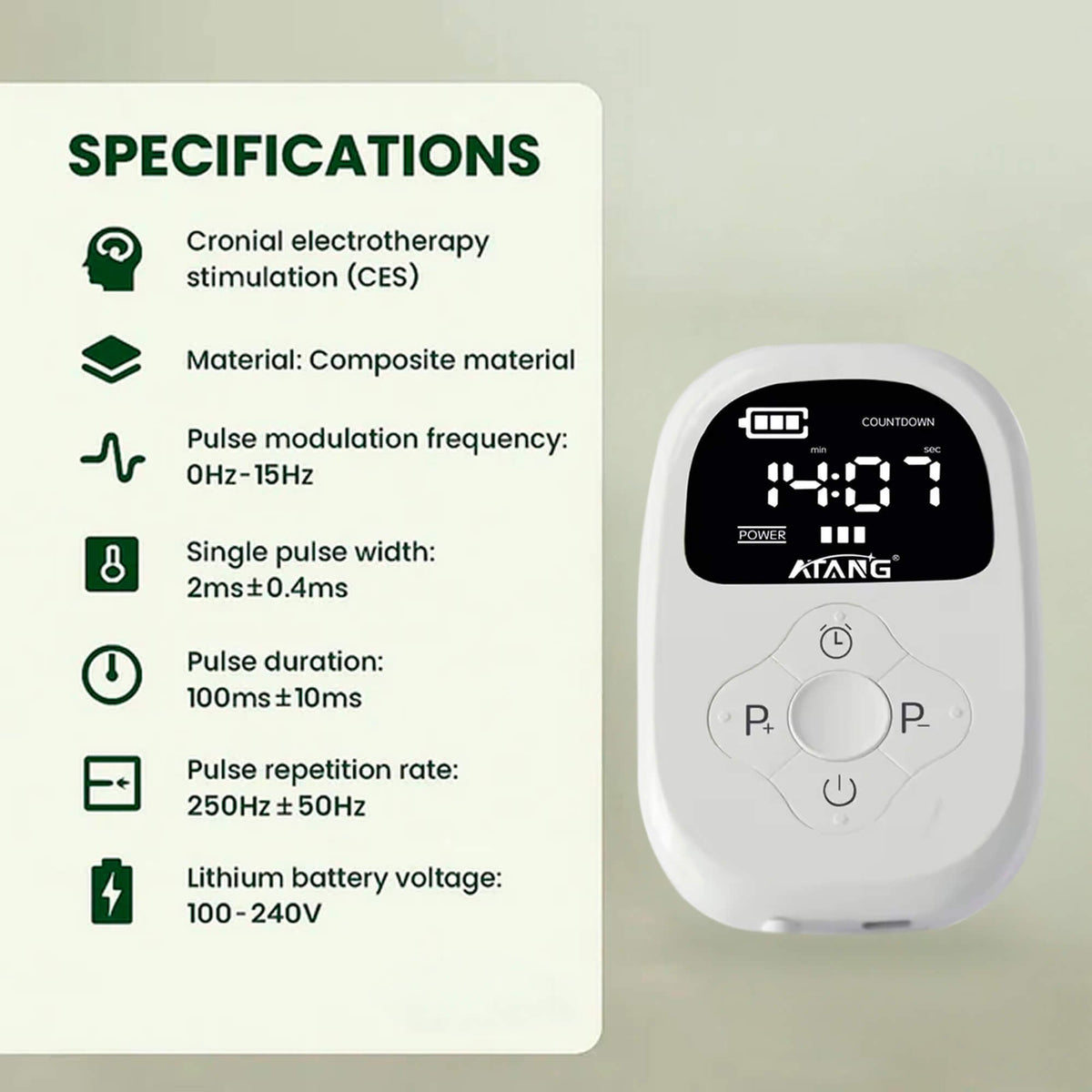 Ces Cranial Electrotherapy Stimulation Device with Earlobe Clips Handheld - Image 6
