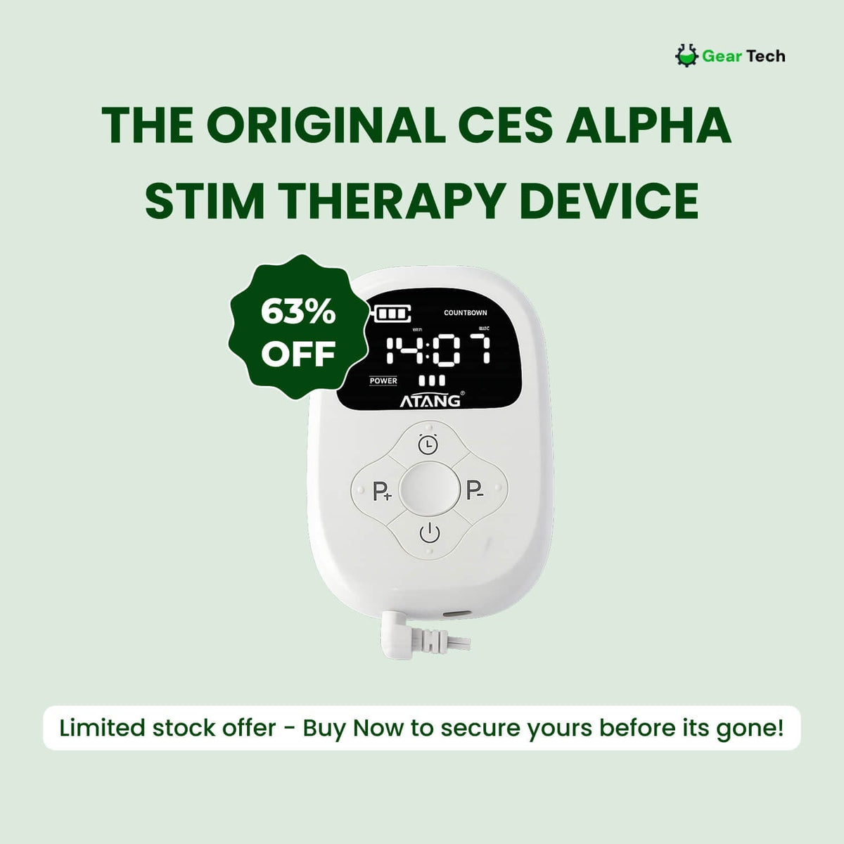 Ces Cranial Electrotherapy Stimulation Device with Earlobe Clips Handheld - Image 8