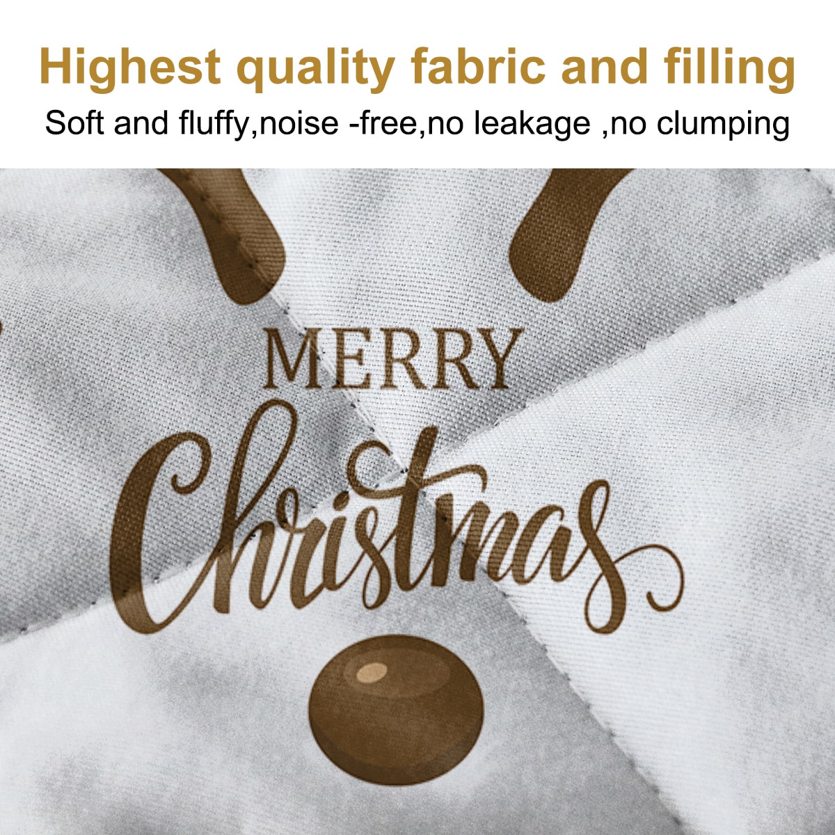 Christmas Bedding Set with Reindeer Quilt and 2 Pillow Shams Microfiber Quilted - Image 5