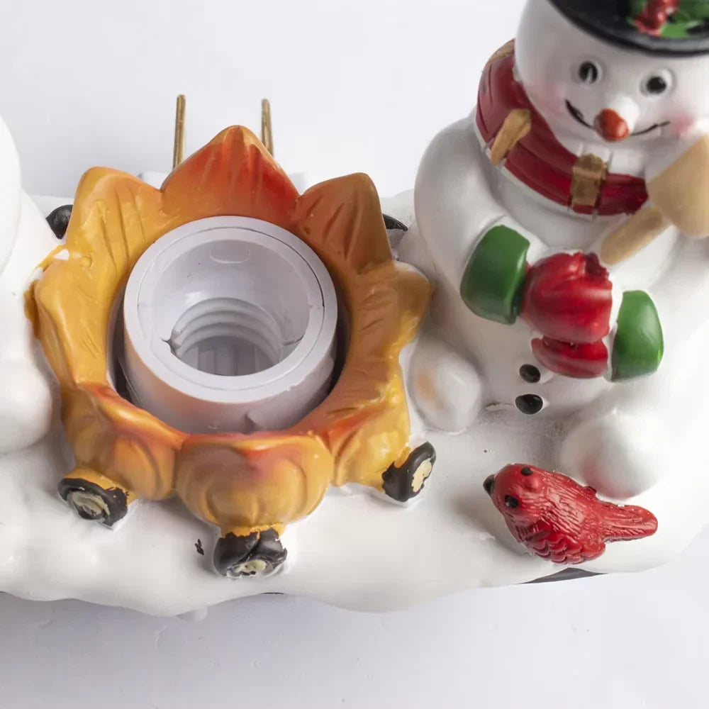Christmas Night Light with Snowman Campfire Design and Plug-In Operation - Image 4