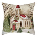 Christmas Pillow Cover Square Throw with Polyester Linen and Hidden Zipper - Image 3