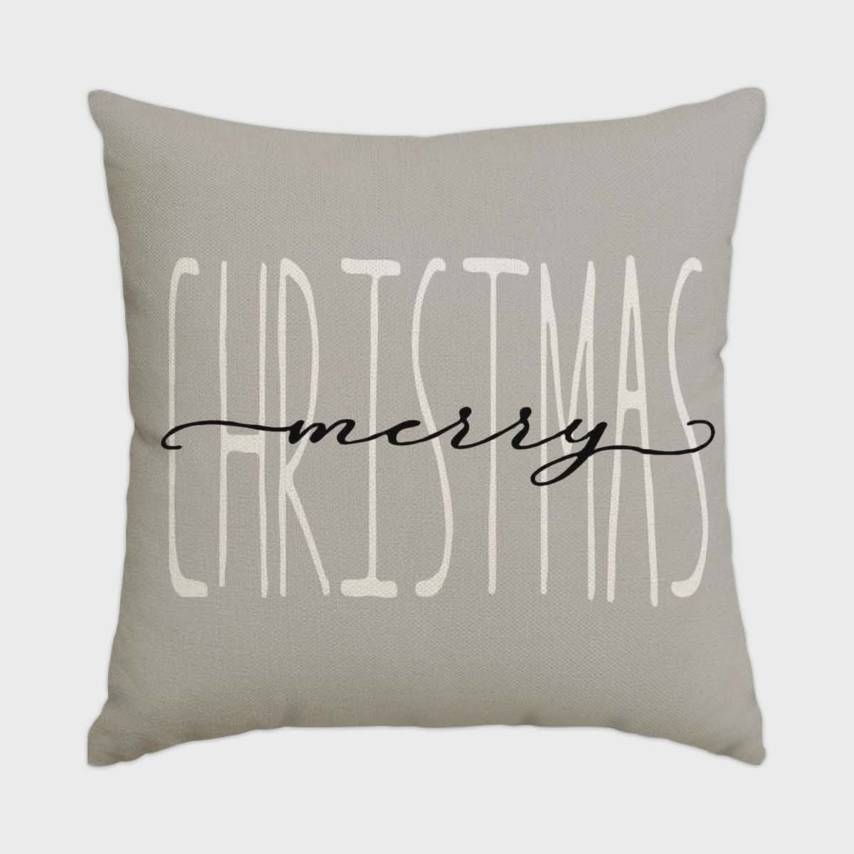 Christmas Pillow Covers Set of 4 Square with Hidden Zipper and Woven Microfibre Gnome Tree Design - Image 8